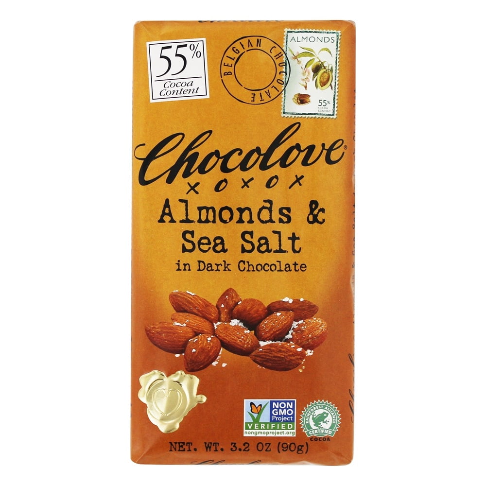 Chocolove - Dark Chocolate Bar Almonds & Sea Salt - 3.2 oz.