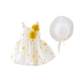 thumbnail image 1 of Vêtements d'Été pour Bébés Filles, Tout-Petits, Mignon, Sans Manches, Robes à Imprimé Floral, Ensemble avec Chapeau, Robe de Plage pour Enfants, 1 of 4