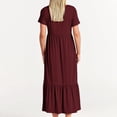 thumbnail image 4 of Robe d'Été pour Femmes 2024 Mode Grande Taille Décontractée à Manches Courtes Col Ras du Cou Robe Décontractée Fluide à Volants Maxi Robe de Plage avec Poches Rabais de 50 % Liquidation!, 4 of 5