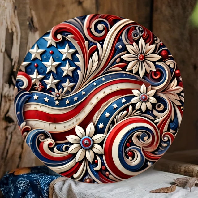 Birdeem Independence Day Decorations, Independence Day Decoration 2D Outdoor Home Circular Decoration Pendant Wall Decoration Pendant, Holiday Outdoor Decorations