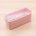 thumbnail image 1 of Dvkptbk Bento Lunch Box, Multi Layered Lunch Box with Forks Spoons, Lunch Box for Office Workers, Double Layer 750ml Portable Picnic Box for Food Fruit Snack, Meal Prep Containers, 1 of 3