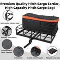 thumbnail image 3 of Steel Hitch Mount Cargo Basket with Rust-Resistant Bag for Truck RV SUV Use, 60x24x14 Inch Heavy-Duty Steel Cargo Rack Rear Luggage Holder Basket, Cargo Carrier, Vehicle Cargo Basket, 500 LBS, 3 of 7