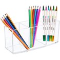 thumbnail image 5 of Clear Makeup Brush Holder Organizer, 3 Slot Acrylic Eyeliners Display Holder, 5 of 5