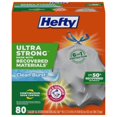thumbnail image 1 of Hefty Ultra Strong Renew Tall Kitchen Trash Bags, White, Clean Burst Scent, 13 Gallon, 80 Count, 1 of 1