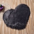 thumbnail image 4 of Heart Shaped Shaggy Faux Fur Fluffy Rug Hairy Carpet Floor Mat Home Bedroom, 4 of 5