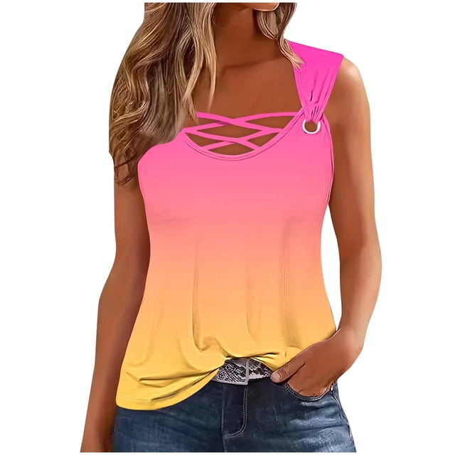 Birdeem Débardeurs Femmes Camisole Imprimée Sans Manches T-Shirt Ample