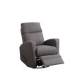 thumbnail image 2 of Topline Home Furnishings Dark Grey Swivel Glider Recliner, 2 of 2