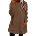 thumbnail image 1 of Birdeem Blouse à Manches Longues pour Femmes, Col Rond, Ample, avec Poche, Chaude, Hiver, 1 of 1