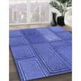 thumbnail image 3 of Ahgly Tapis d'Intérieur Lavable en Machine Carré Transitionnel Bleu Ciel, 4 Pieds Carré, 3 of 7