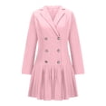 thumbnail image 4 of cfhntfmh Robes Mini pour Femmes Formelles à Manches Longues à Col à Revers Boutonnées Robe Chemise Tendance Ample Plissée Robe de Travail, 4 of 6