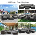 thumbnail image 2 of YODOLLA 7-Piece Patio Furniture Set, Black Rattan Wicker Sectional Sofa Couch Outdoor Conversation Set with Table In Gray, 2 of 9