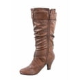 thumbnail image 2 of Maggie-39 Bottes Décontractées Mi-Mollet à Bout Rond à Talons Hauts à Fermeture Éclair pour Femmes, 2 of 2