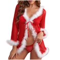thumbnail image 1 of Harpily 2025 sous-Vêtements Femmes Bandage Noël Col en V Filet sous-Vêtements Robe de Nuit String Lingerie, 1 of 9