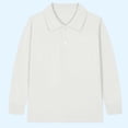 thumbnail image 2 of zbxnLI Girls Boys School Uniform Long Sleeve Golf Shirts Button Closure Collared Tops 2-15 Years, 2 of 3