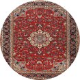 thumbnail image 1 of Ahgly Company Indoor Round Traditional Orange Salmon Pink Medallion Area Rugs, 3' Round, 1 of 6
