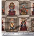 thumbnail image 1 of Soimoi Cotton Voile Fabric Animal Skin & Chinese Opera Mask Devil Decor Fabric Printed Yard 56 Inch Wide, 1 of 3