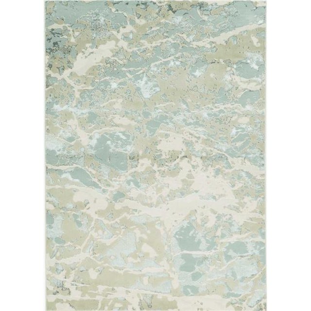HomeRoots 353743 Tapis en Polyester Gris Sable 3 Pi 3 Po x 4 Pi 11 Po