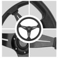 thumbnail image 4 of Universal Racing Steering Wheel, 14in Car Steering Wheel, 6 Bolts Auto Driving Wheel, PU & Aluminum Steering Wheel with Horn Button, 4 of 7