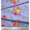 thumbnail image 3 of Soimoi Tissu Poly Georgette Feuilles et Imprimé de Fleurs de Roses, Tissu au Mètre, 42 Pouces de Large, 3 of 3