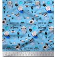 thumbnail image 1 of Soimoi Poly Georgette Fabric Planet,Rocket & Astronaut Animals Cartoon Print Fabric by Yard 42 Inch Wide, 1 of 3