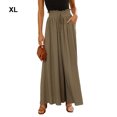 thumbnail image 3 of maskred Flowy Leg Pants For Women - Addition To Any Wardrobe Leg Pants Flowy Thin Style Flax green,1 XL, 3 of 6