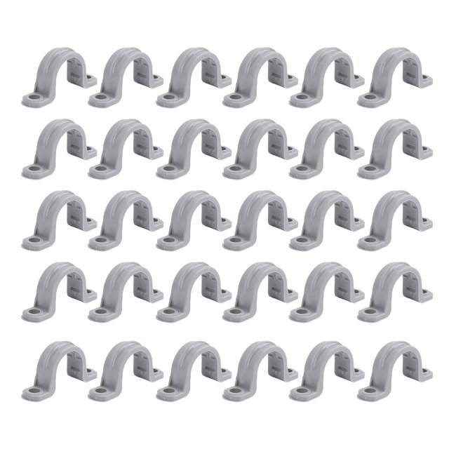 30 PVC Flexible U Bracket Pipe Clamp with Groove Design for Telephone HVAC Refrigeration Lighting, for Electrical Conduit Clamp, PVC Pipe Strap, Cable Fastener