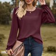 thumbnail image 4 of Timegard Blouse pour Femmes, Oeillets, Encolure Dégagée, Volants, Manches Longues, Hauts d'Automne Décontractés et Confortables, Couleur Unie, 4 of 8