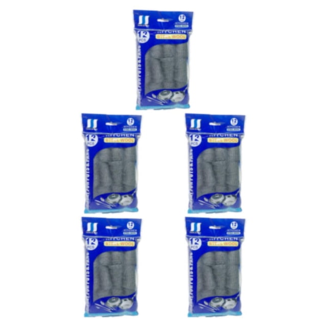 VONKY 12pack/lot Effective And Durable Steel Wool For Easy Kitchen Cleaning Kitchen Cleaning Steel Wool Metal Multi-purpose As Shown 5Set