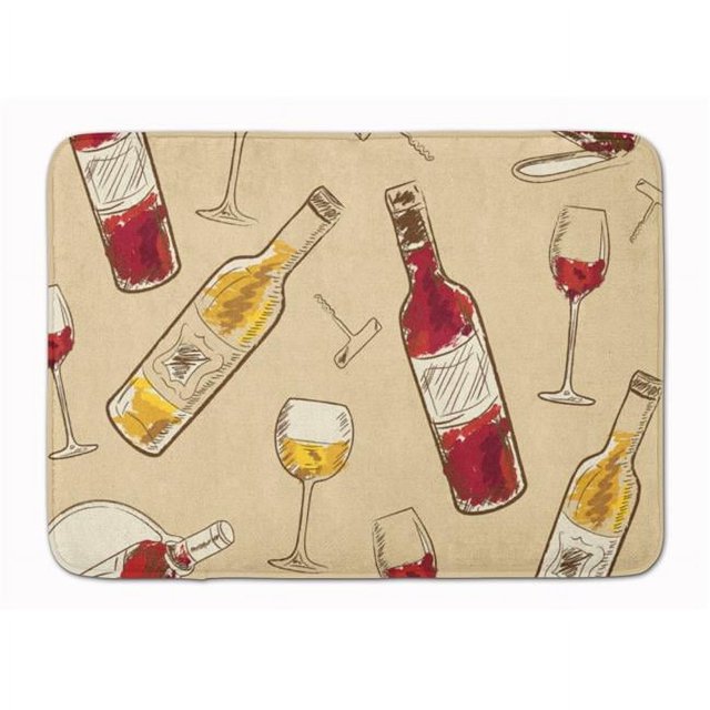 Carolines Treasures BB5196RUG Tapis en Mousse à Mémoire de Forme Lavable en Machine Rouge & Blanc