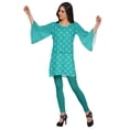 thumbnail image 3 of Moomaya Kurtis Courtes en Poly-Crêpe pour Femmes, Robe à Manches Kimono Imprimée, Haut Indien, 3 of 5