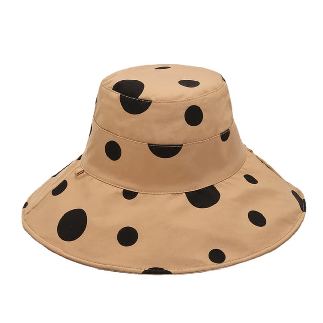 Chapeau de Pêcheur à Pois : Chapeau d'Été Réversible à Double Face, Chapeau Bob