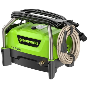 Greenworks 1900 PSI, 1.2 GPM. 20ft High-Pressure Hose, 35ft GFCI Plug, 25 degree, Turbo, Soap Applicator
