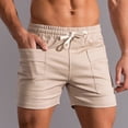 thumbnail image 4 of cllios Mens Workout Shorts Lightweight Breathable Gym Athletic Running Basketball Shorts for Men 5 inch Inseam Training Short Men with Pockets Khaki L, 4 of 6