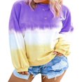 thumbnail image 1 of Women Casual Long Sleeve  Neck Colorblock Sweatshirts, 1 of 5