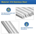thumbnail image 3 of M14x140mm Fully Threaded Rod, 2Pcs 316 Stainless Steel 2 Pitch Threaded Screw, 3 of 7