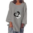 thumbnail image 2 of CEHVOM T-shirt à Manches Longues pour Femme, Col Rond, Imprimé, Ample, Décontracté, Mode, Automne, 2 of 5