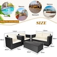 thumbnail image 2 of Patiojoy 4PCS Patio Rattan Wicker Conversation Furniture Set Sectional Sofa & Coffee Table, 2 of 8