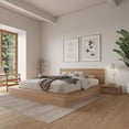 thumbnail image 2 of Nexera Kanso 4-Piece Queen Size Low Platform Bedroom Set, Brown Oak, 2 of 7