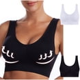 thumbnail image 2 of AherBiu 2pc Plus Size Sports Bras for Women Large Bust High Support Padded Bralettes Seamless Workout Underwear, 2 of 7