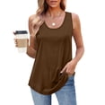 thumbnail image 2 of Dealovy Womens Tank Tops Sleeveless Casual Summer Solid Color Loose Fitted Casual Flowy Basic Tees Outfits, 2 of 7