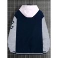 thumbnail image 3 of Faithtur Men's Spring Autumn Casual Coat Long Sleeve Letter Printed Button Up Contrast Color Baseball Jacket, 3 of 4