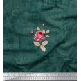 thumbnail image 1 of Soimoi Poly Georgette Fabric Texture,Leaves & Rose Flower Printed Craft Fabric by the Yard 42 Inch Wide, 1 of 3