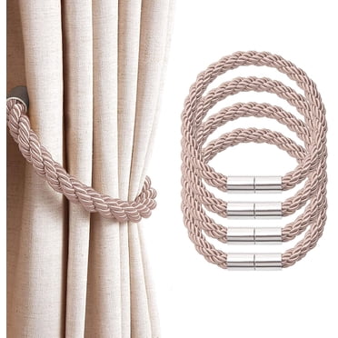 Embrasses Magnétiques pour Rideaux, Lot de 4, Embrasses Modernes et Simples pour Rideaux Fins Ou Épais, Rideaux de Fenêtre pour la Maison et le Bureau, Gris Café