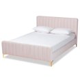 thumbnail image 1 of Baxton Studio Pink Fabric Upholstered and Gold Finished Full Size Platform Bed, 1 of 10