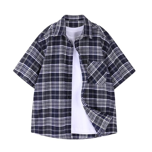 Birdeem Shirts for Men Mens Summer Button Lapel Top