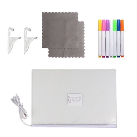 UYUH Acrylic LED Drawing Board for Kids,Acrylic Dry Erase Light-Up Drawing Board with Stand,Markers & Wipes,Erasable Reusable Board for Kids Learning,Ideal Gift for Birthday