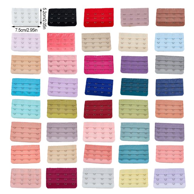 Extension Sangle Soutien-Gorge Rallonges Boucle 4 Crochet Respirant Accessoires Pratiques Réglables Remplacement 3 Rangées Sous-Vêtements Gris Argent Clair
