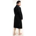 thumbnail image 3 of NY Threads Luxurious Mens Shawl Collar Fleece Bath Robe Spa Robe, Black, XX-Large-3X-Large, 3 of 5