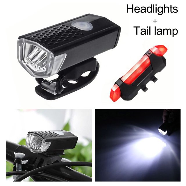 Bike Lights for Night Riding LED Front and Back Set. Bike Accessories for Adult with Headlight Rear Taillight for Kid‘s Men Women Cycling Road Mountain Rechargeable Reflectors