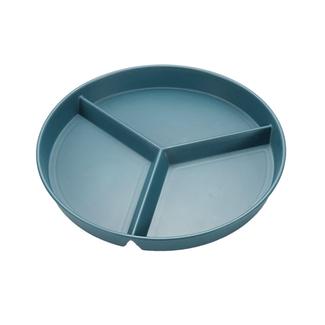 10 Inch Diameter Plastic Three Grids Circular Dining Plates Thickened Heat-resistants Household Breakfast Fruit Plates